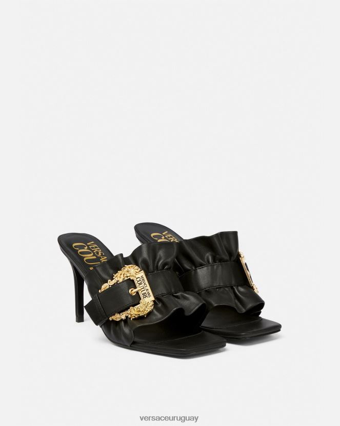 Versace mules emily con hebilla barroca mujer negro zapato H88R0H2284