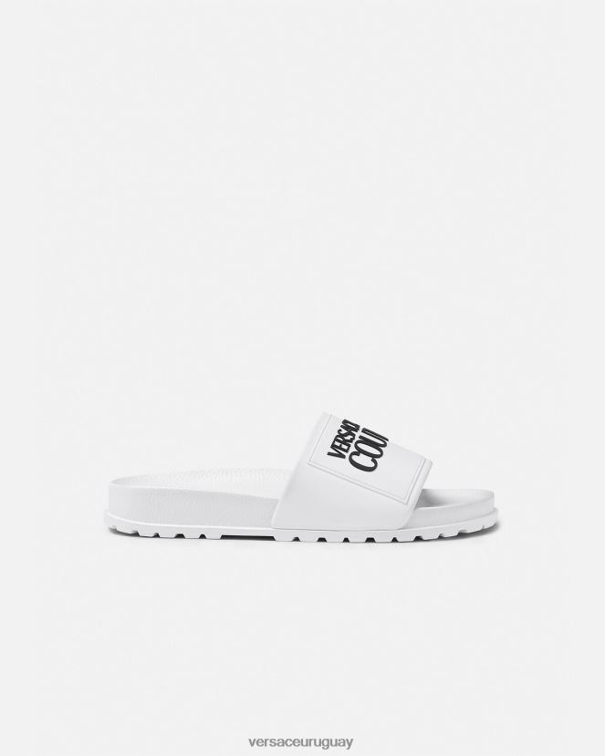 Versace chanclas de goma con logo mujer blanco zapato H88R0H2289