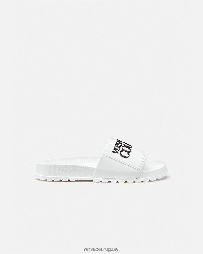 Versace chanclas de goma con logo mujer blanco zapato H88R0H2312