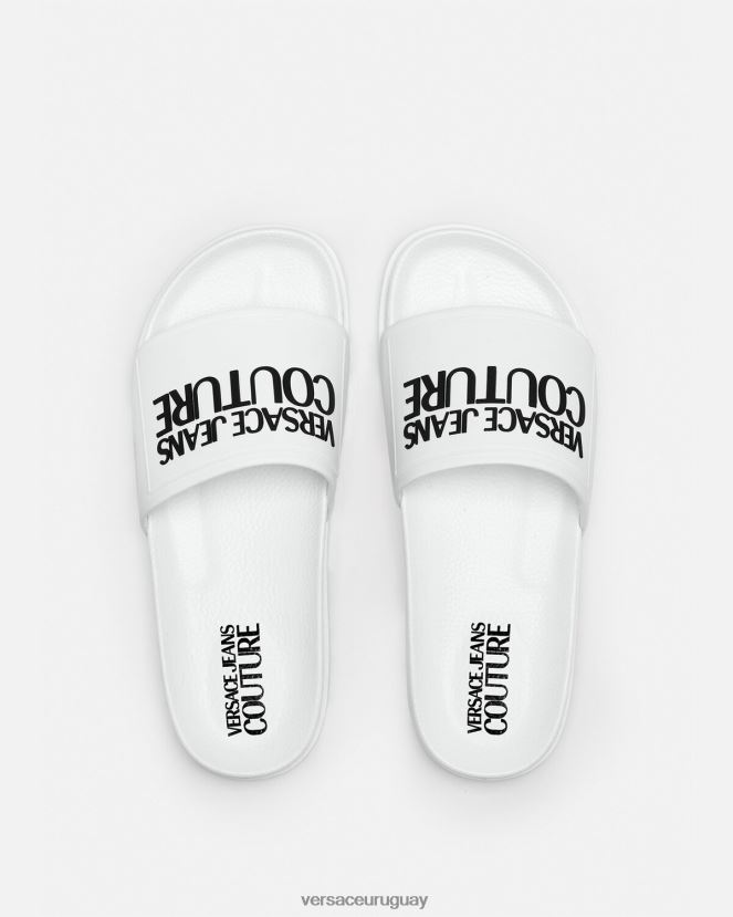 Versace chanclas de goma con logo mujer blanco zapato H88R0H2312