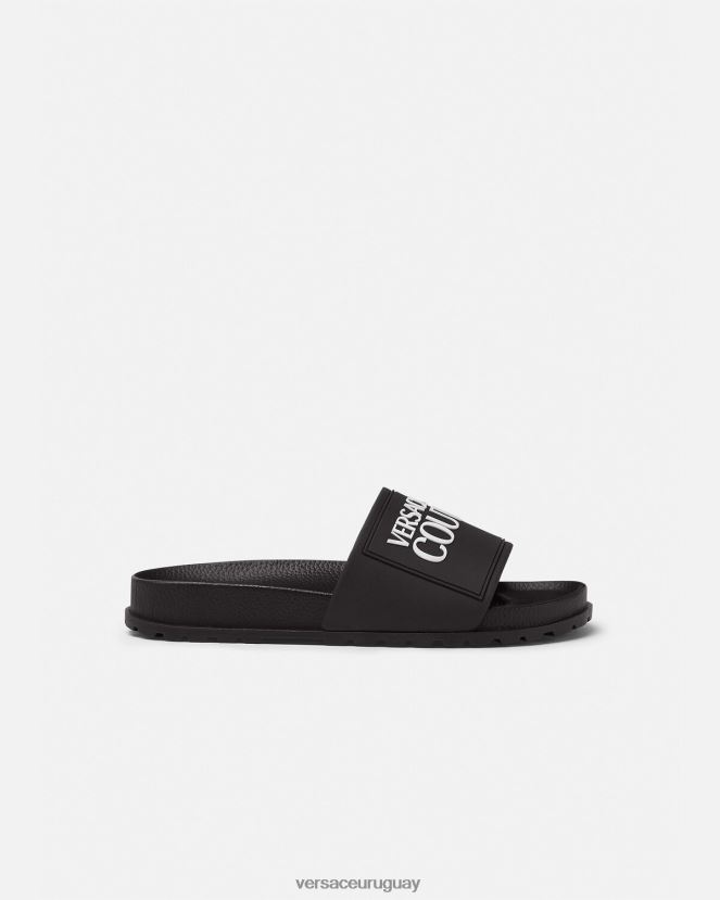Versace chanclas de goma con logo mujer negro zapato H88R0H2290