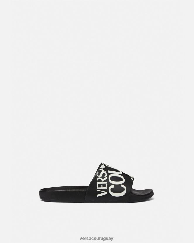 Versace diapositivas con logo mujer negro zapato H88R0H2262