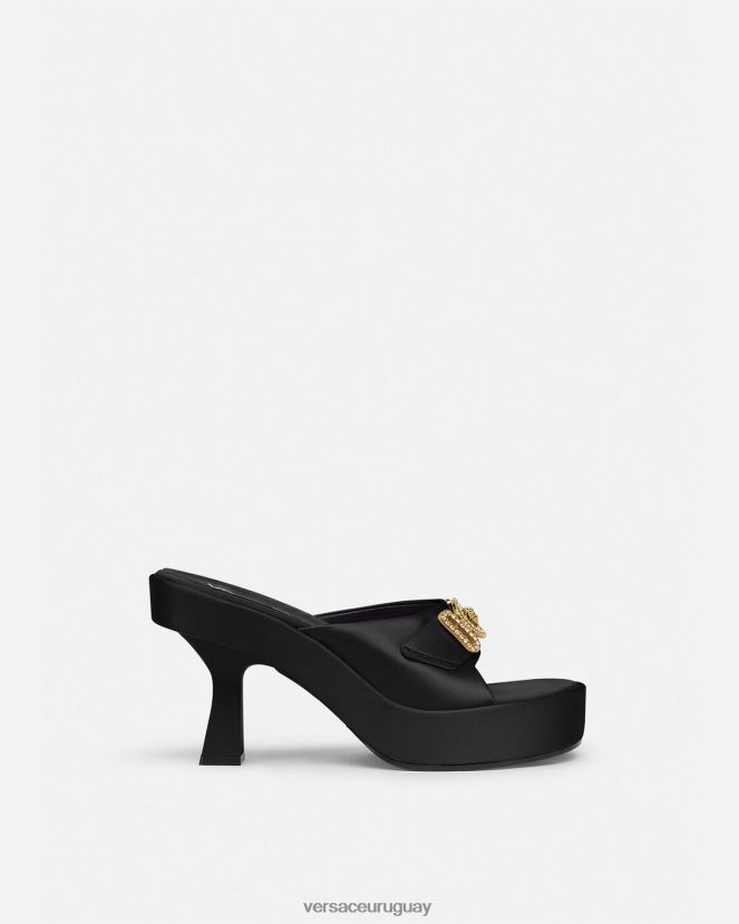 Versace mules con cristales Medusa Biggie mujer negro zapato H88R0H469