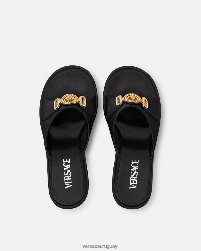 Versace mules con cristales Medusa Biggie mujer negro zapato H88R0H469