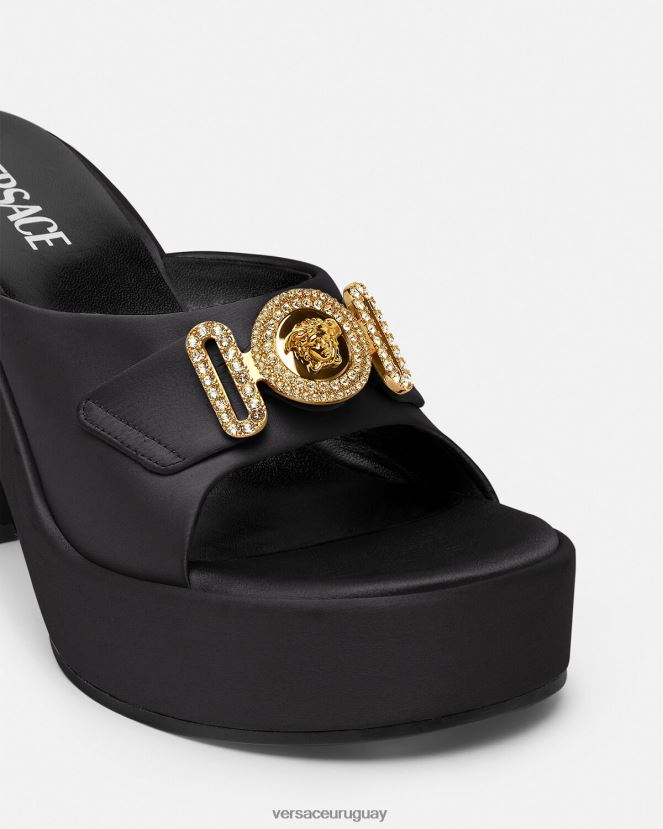 Versace mules con cristales Medusa Biggie mujer negro zapato H88R0H469