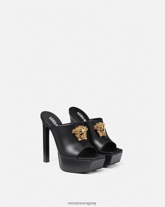Versace mules con plataforma la medusa mujer negro zapato H88R0H448