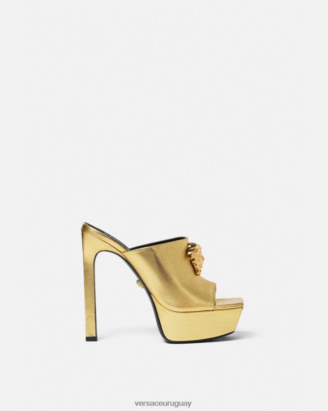 Versace mules con plataforma la medusa mujer oro zapato H88R0H466