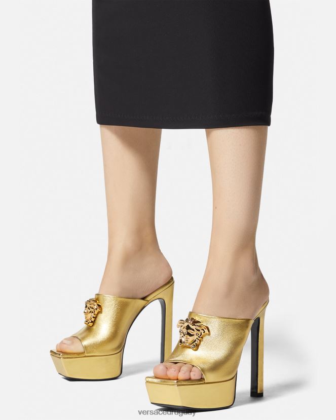 Versace mules con plataforma la medusa mujer oro zapato H88R0H466
