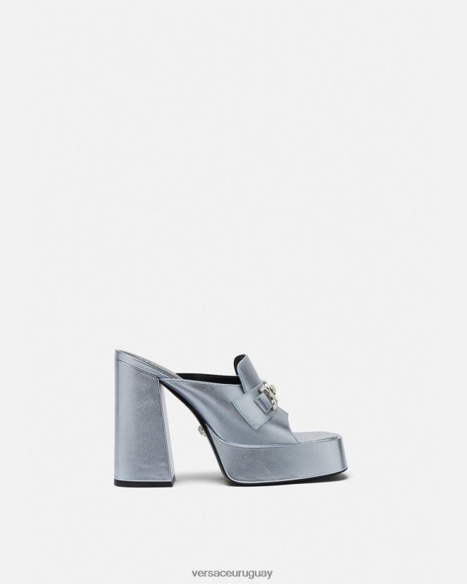 Versace mules con plataforma medusa '95 mujer azul claro zapato H88R0H443