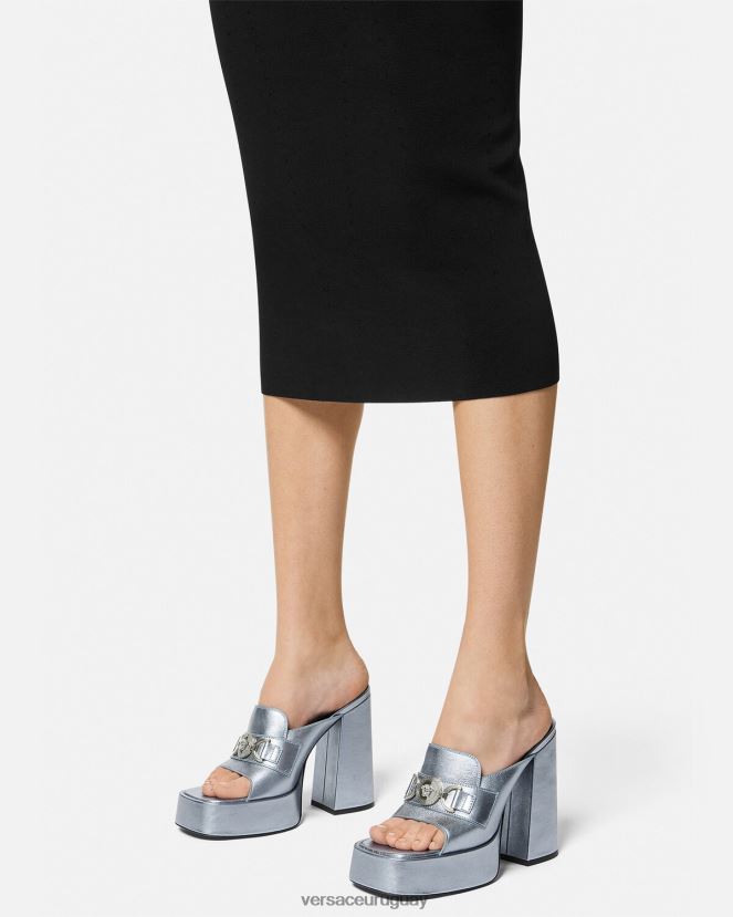 Versace mules con plataforma medusa \'95 mujer azul claro zapato H88R0H443