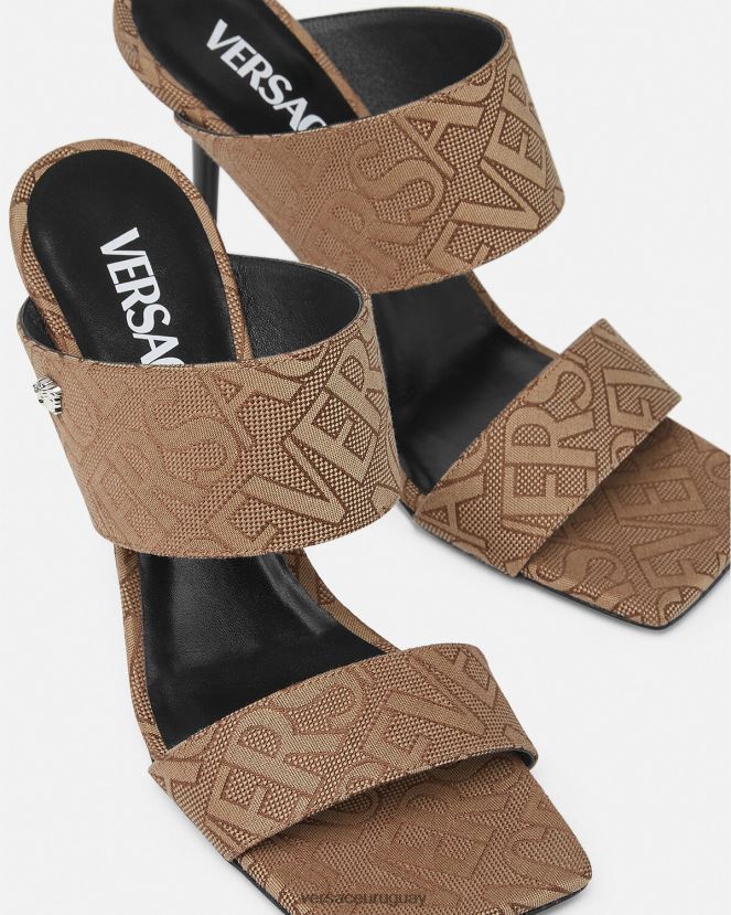 Versace mules con tacón alto integral mujer marrón zapato H88R0H439