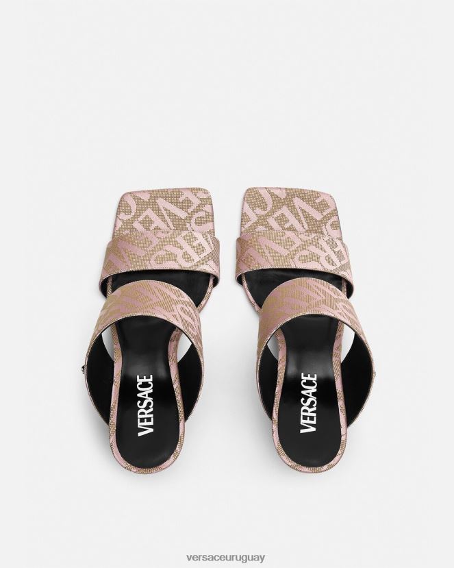 Versace mules con tacón alto integral mujer rosa zapato H88R0H440