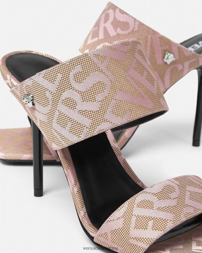 Versace mules con tacón alto integral mujer rosa zapato H88R0H440