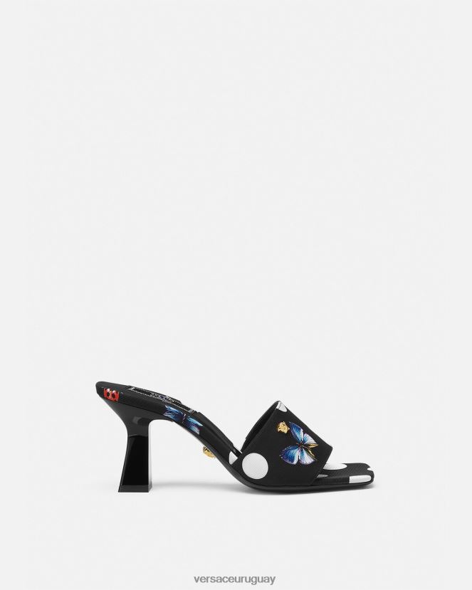 Versace mules de lona con mariposas mujer imprimir zapato H88R0H432