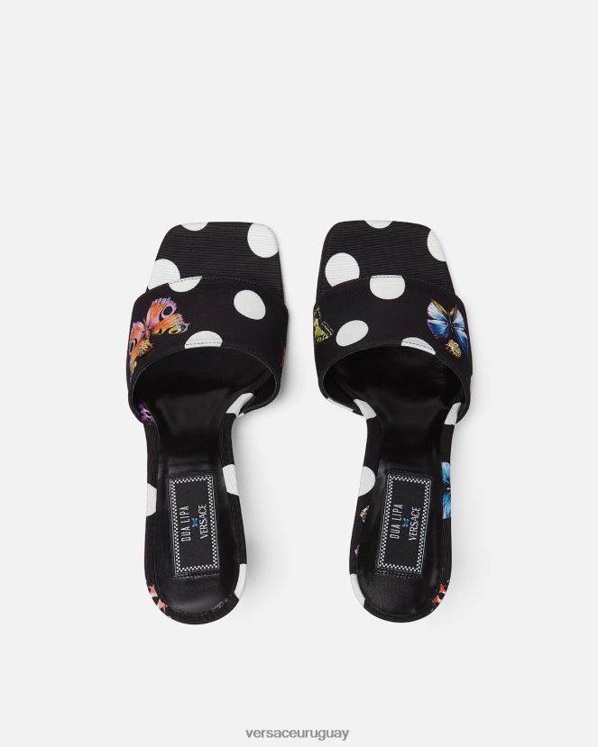 Versace mules de lona con mariposas mujer imprimir zapato H88R0H432