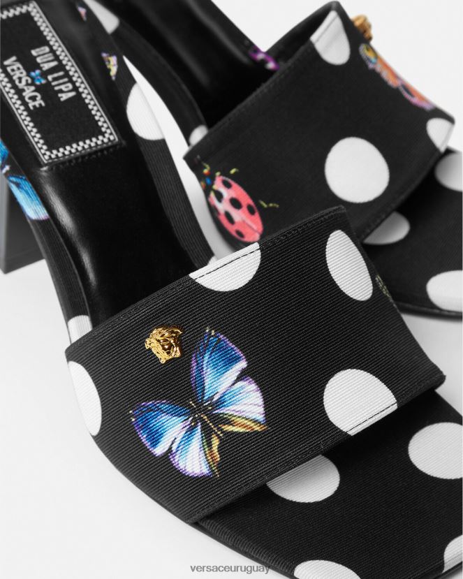 Versace mules de lona con mariposas mujer imprimir zapato H88R0H432