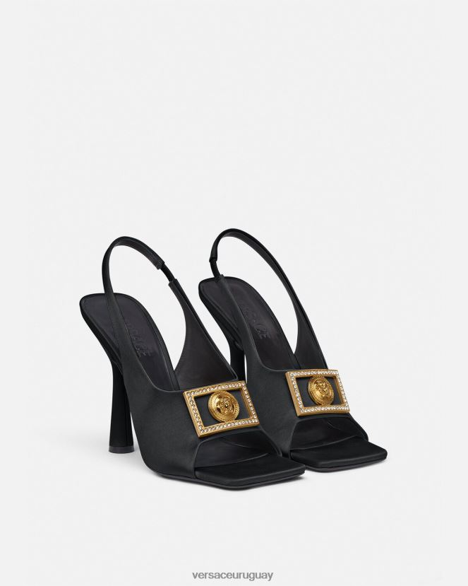 Versace sandalias con medusa y cristales mujer negro zapato H88R0H465