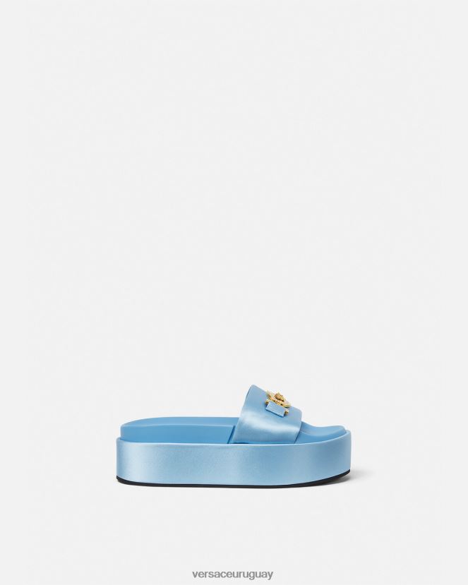 Versace sandalias con plataforma Medusa '95 mujer azul claro zapato H88R0H456