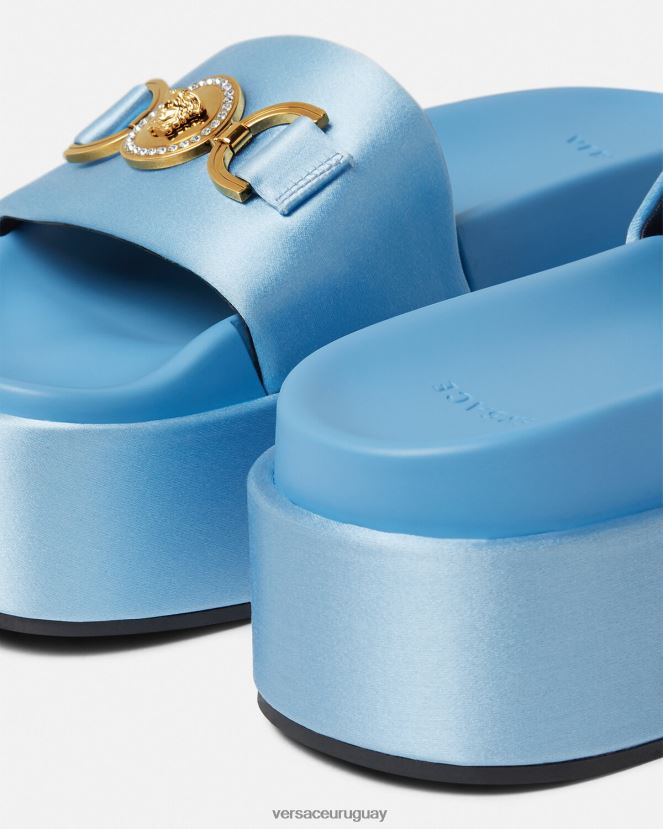 Versace sandalias con plataforma Medusa \'95 mujer azul claro zapato H88R0H456