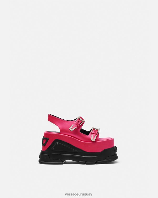 Versace sandalias con plataforma y motivo Medusa mujer fucsia zapato H88R0H460