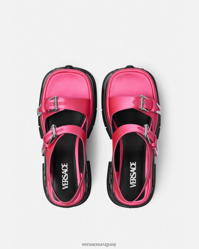 Versace sandalias con plataforma y motivo Medusa mujer fucsia zapato H88R0H460