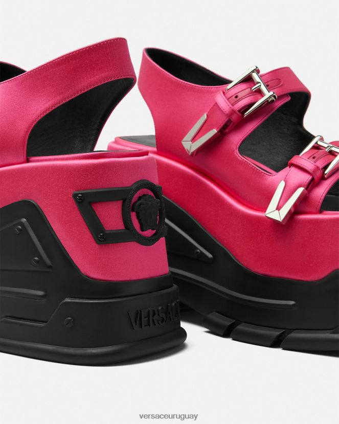 Versace sandalias con plataforma y motivo Medusa mujer fucsia zapato H88R0H460