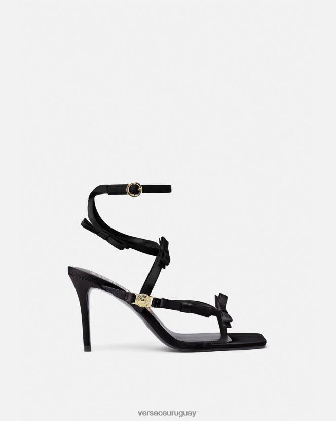 Versace sandalias emily con lazo mujer negro zapato H88R0H2283