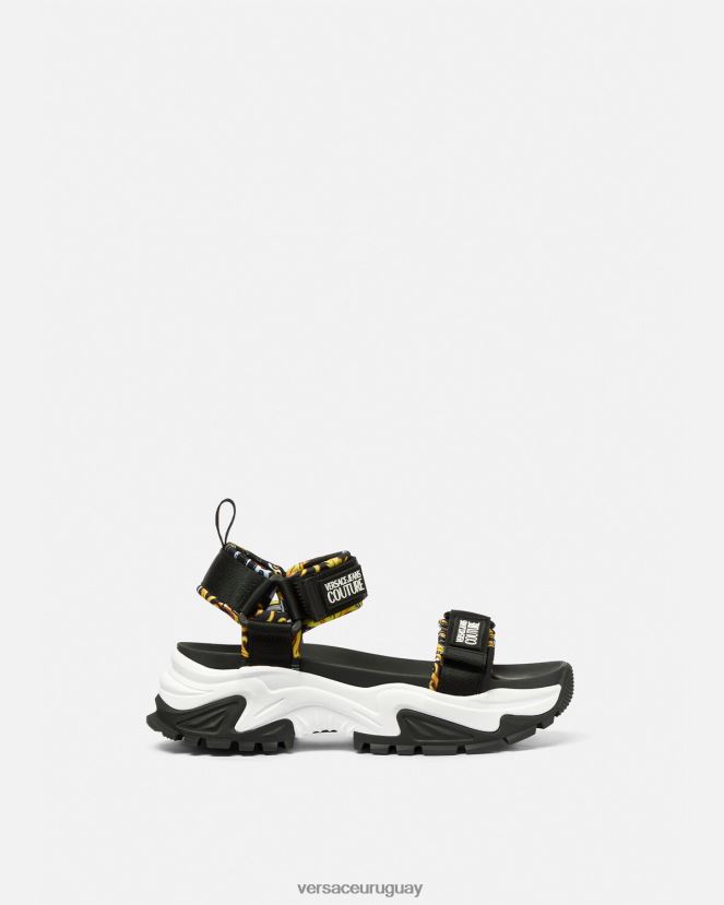 Versace sandalias gruesas de excursionista mujer oro negro zapato H88R0H2288