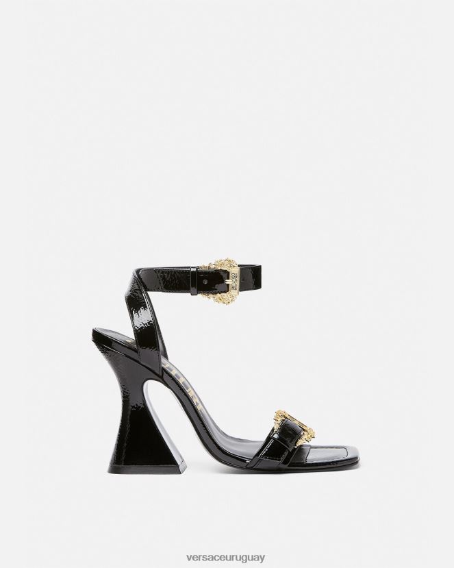 Versace sandalias kirsten con hebilla barroca mujer negro zapato H88R0H2293