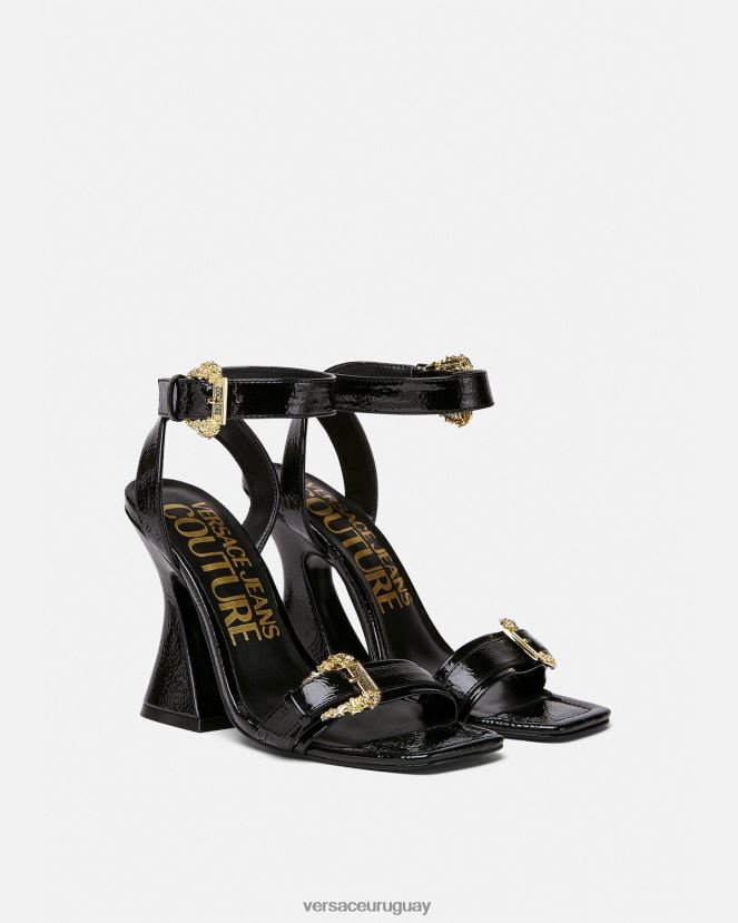 Versace sandalias kirsten con hebilla barroca mujer negro zapato H88R0H2293