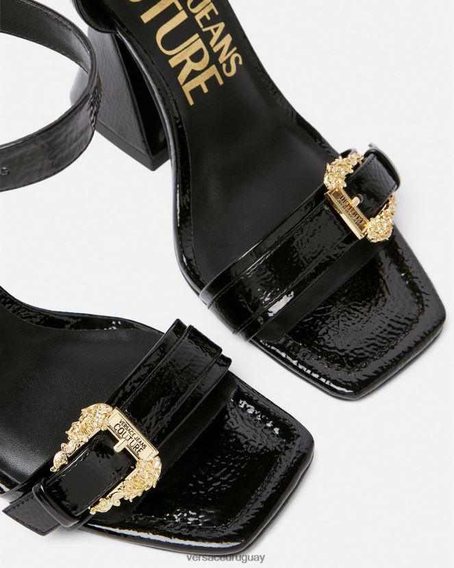 Versace sandalias kirsten con hebilla barroca mujer negro zapato H88R0H2293
