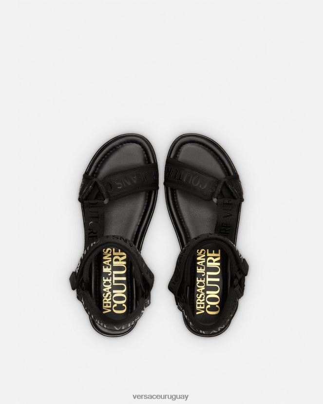 Versace sandalias mallory con plataforma y logo mujer negro zapato H88R0H2294