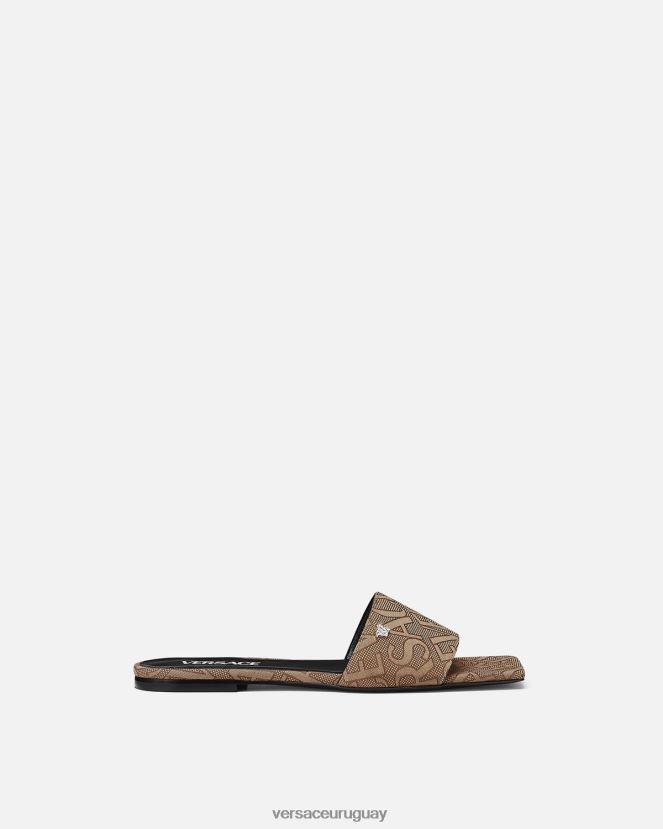 Versace sandalias planas integrales mujer marrón zapato H88R0H451