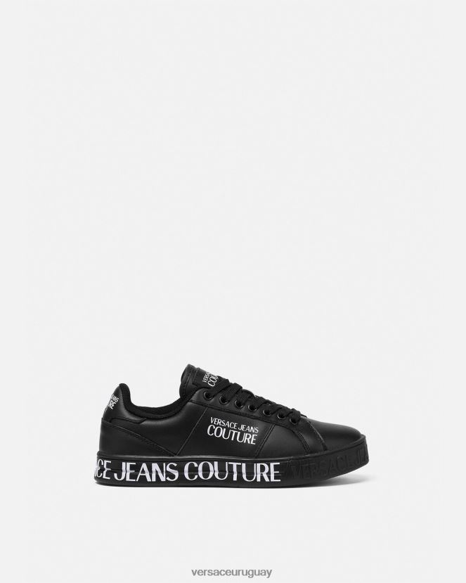 Versace tenis Court 88 con logo mujer negro zapato H88R0H2278