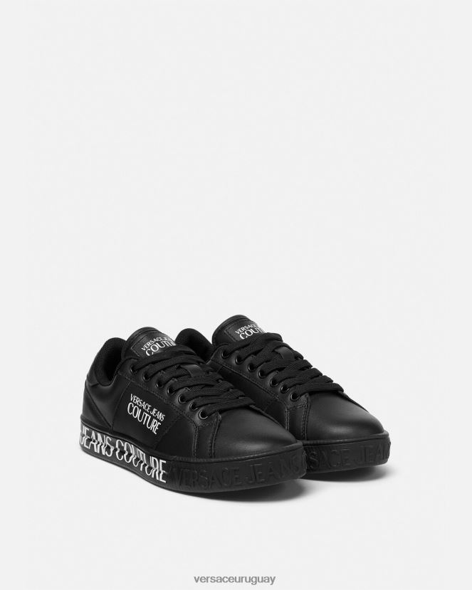 Versace tenis Court 88 con logo mujer negro zapato H88R0H2278