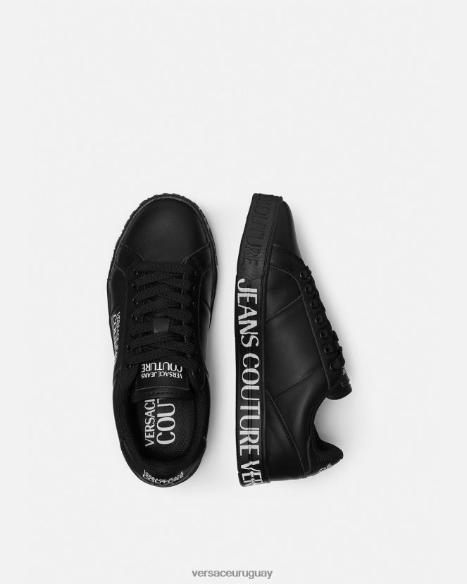 Versace tenis Court 88 con logo mujer negro zapato H88R0H2278