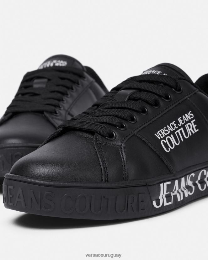Versace tenis Court 88 con logo mujer negro zapato H88R0H2278