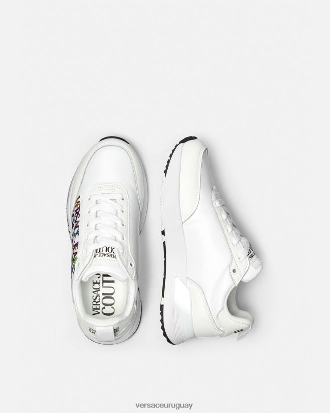 Versace tenis dinámicos con logo mujer blanco zapato H88R0H2281