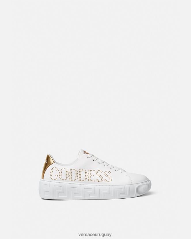 Versace zapatillas con greca diosa mujer blanco zapato H88R0H510