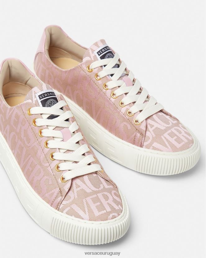 Versace zapatillas con greca en toda la prenda mujer rosa y estampado zapato H88R0H499