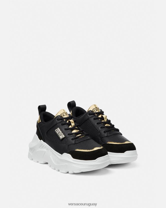 Versace zapatillas de deporte speedtrack mujer oro negro zapato H88R0H2265