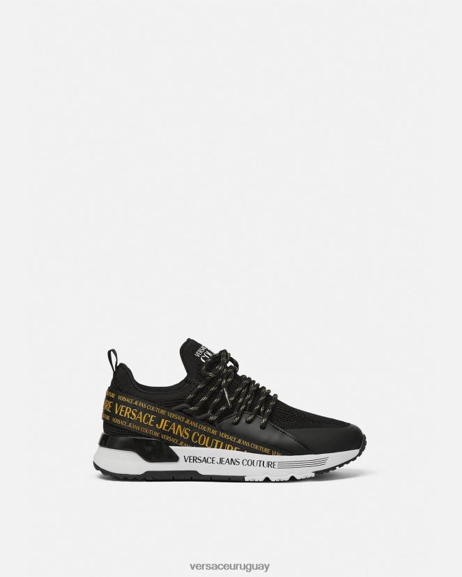 Versace zapatillas dinámicas mujer oro negro zapato H88R0H2256
