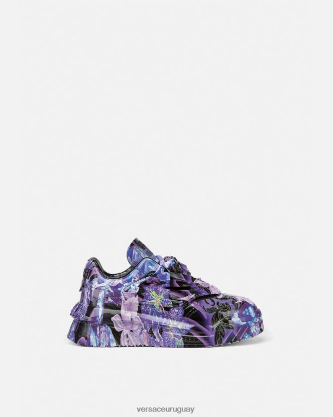 Versace zapatillas odissea con diseño barroco y orquídeas mujer violeta y estampado zapato H88R0H512
