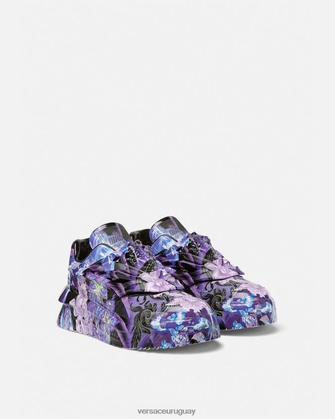 Versace zapatillas odissea con diseño barroco y orquídeas mujer violeta y estampado zapato H88R0H512