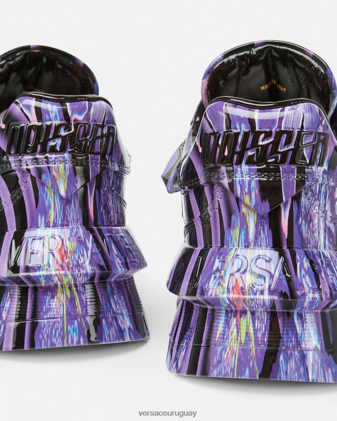 Versace zapatillas odissea con diseño barroco y orquídeas mujer violeta y estampado zapato H88R0H512