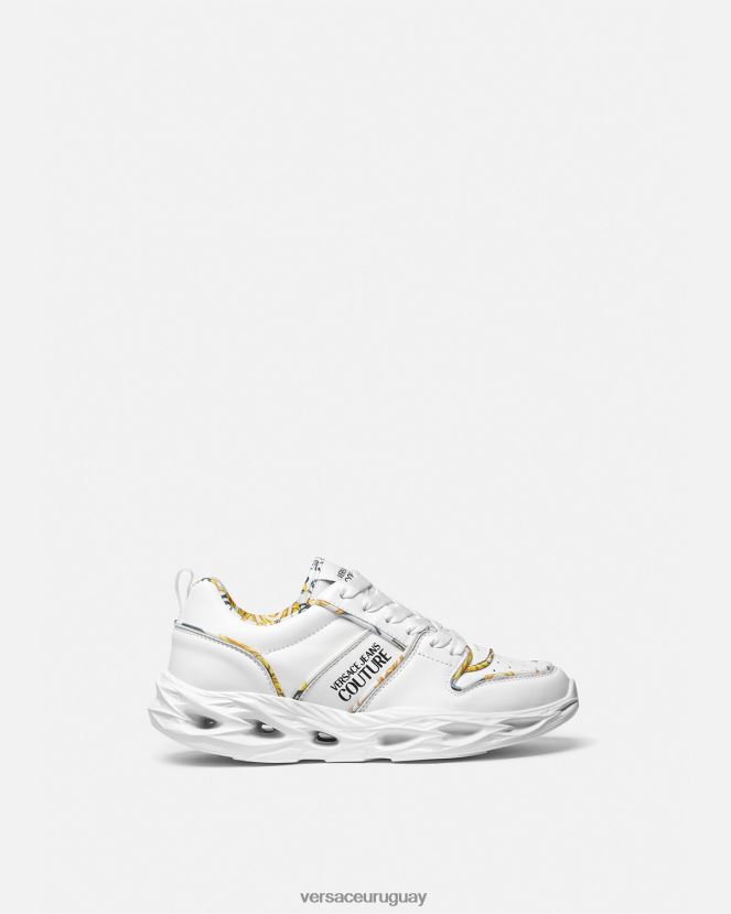 Versace zapatillas okinawa de alta costura con logo mujer blanco zapato H88R0H2302