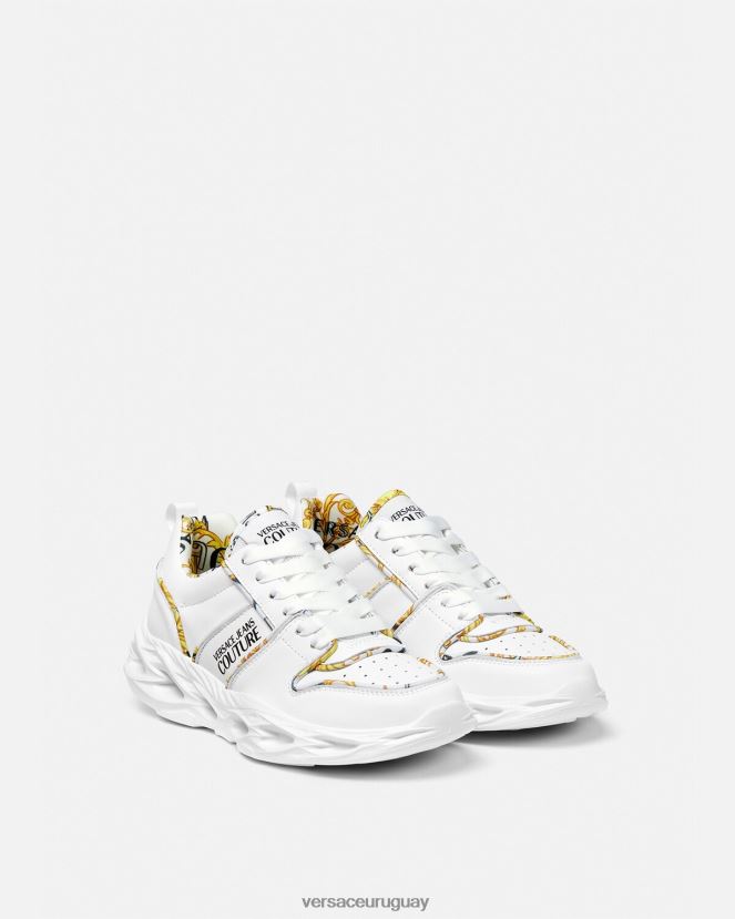 Versace zapatillas okinawa de alta costura con logo mujer blanco zapato H88R0H2302