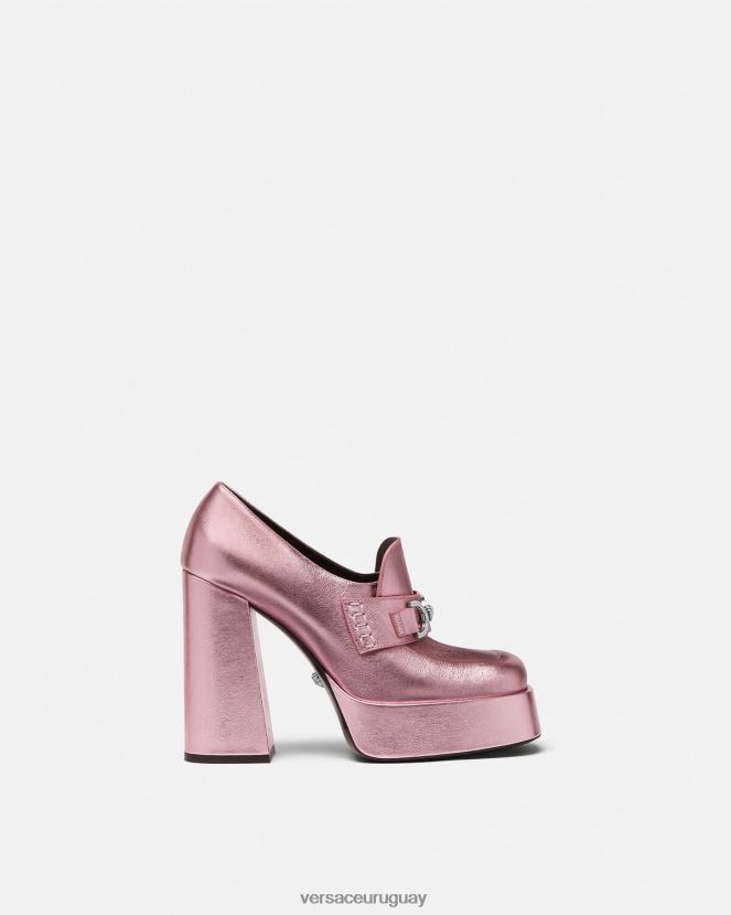 Versace zapatos de tacón con plataforma metálica Medusa '95 mujer rosa zapato H88R0H484