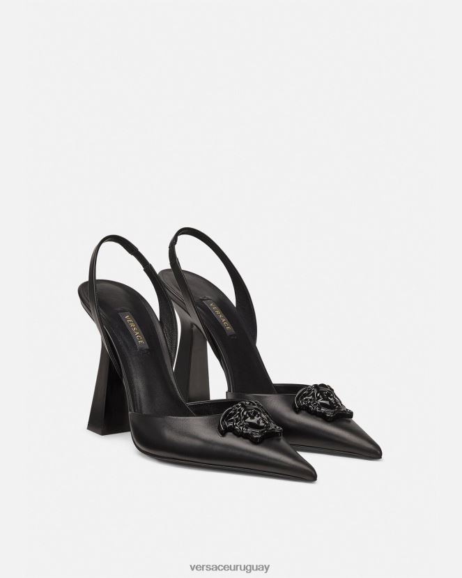 Versace zapatos de tacón con tira trasera la medusa mujer negro zapato H88R0H489