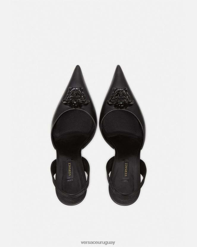 Versace zapatos de tacón con tira trasera la medusa mujer negro zapato H88R0H489